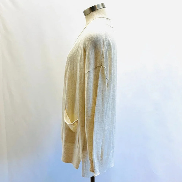 MADEWELL Women Long Sleeve Open Front Pockets Beige Cardigan Sweater Size Small - Picture 11 of 11
